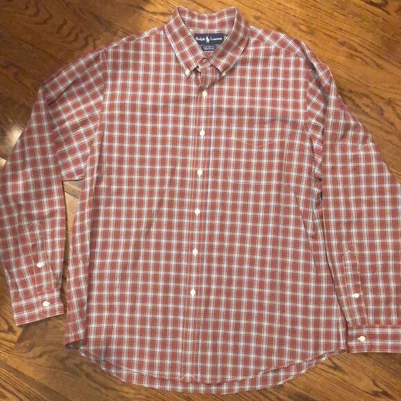 RALPH LAUREN Men’s Brick Red Plaid Button Up Shirt BRAND NEW Sz XL - Picture 2 of 10